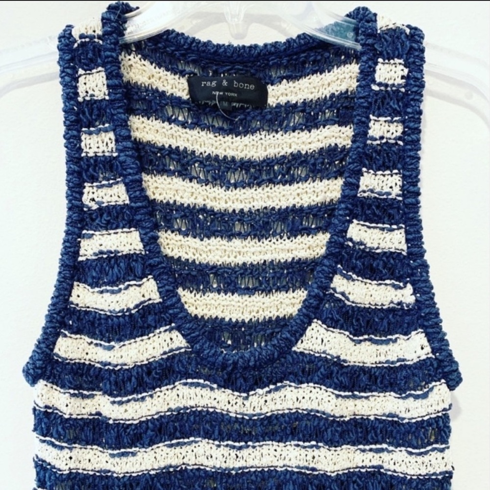 Rag & Bone Navy White Striped Top - Picture 2 of 7